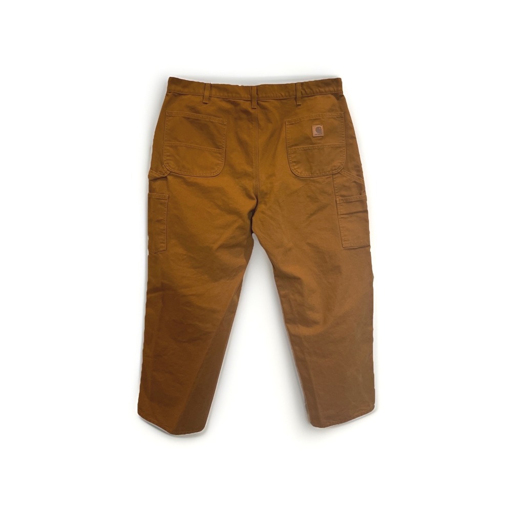 Carhartt Loose Fit Carpenter Pants Mens 42x30 Tan Utility Work Jeans Rugged - Picture 2 of 12